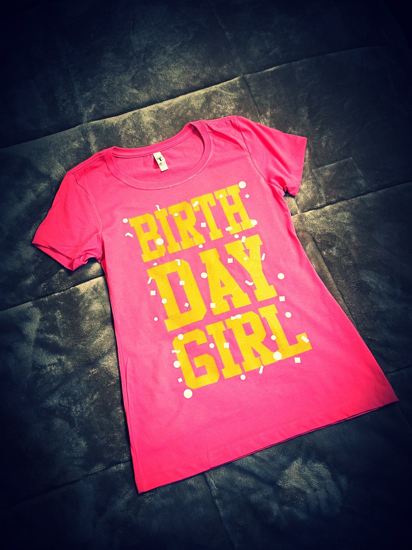 Birthday Girl T-Shirt (Pink, Gold, and White) - 550strong
