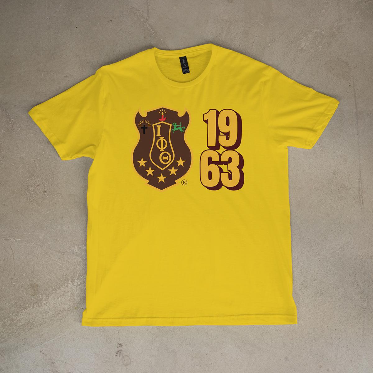 Iota Phi Theta 1963 Shield T-Shirt | Fraternity Crest Graphic Tee | Iota Founders Year Shirt