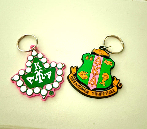 Alpha Kappa Alpha (AKA) Shield Key Chain Bundle