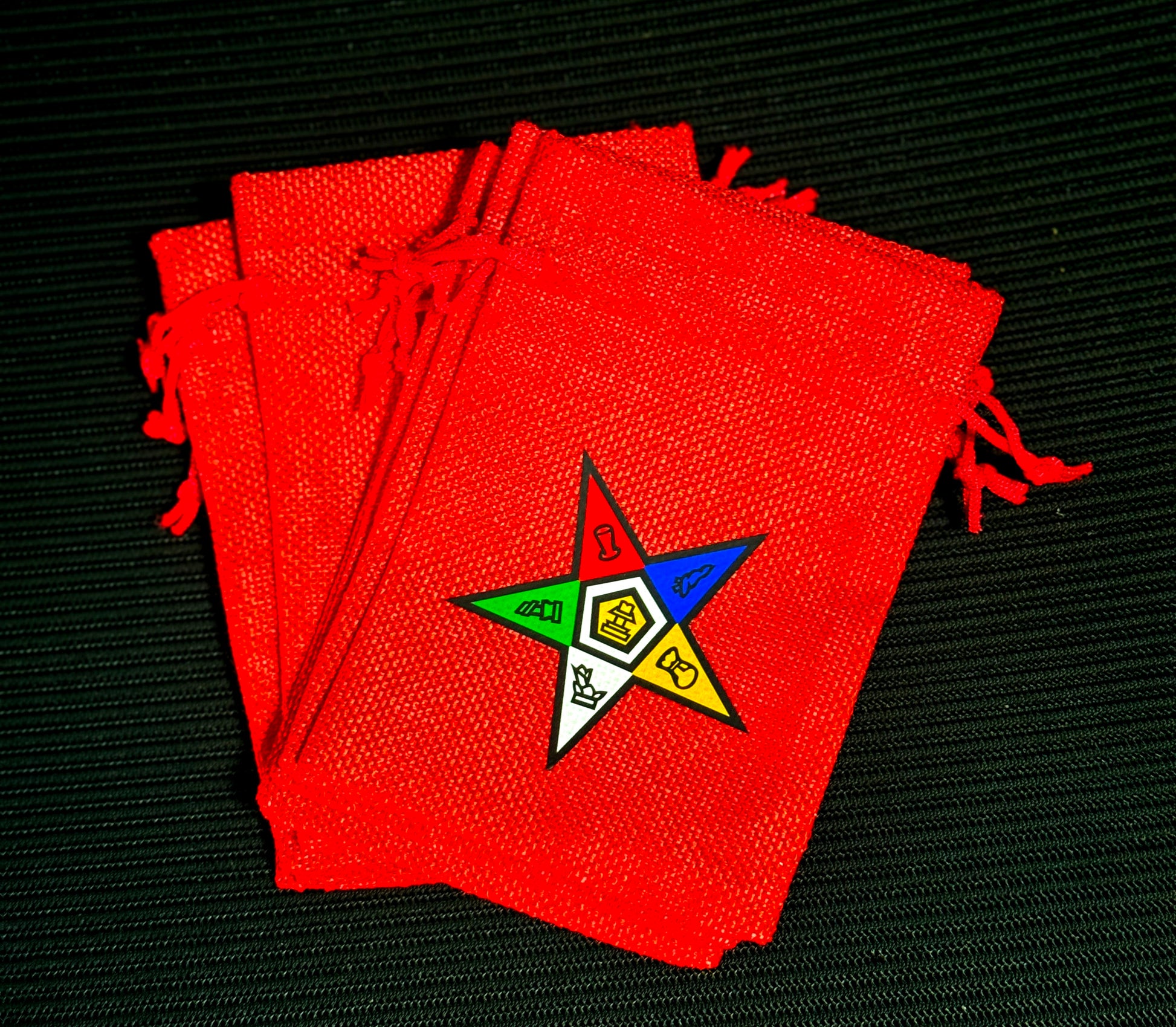 Order of Eastern Star (OES) Gift Bags | OES Burlap Bag  - Pentagon Point Up - 550strong