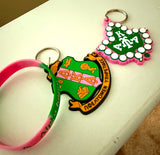 Alpha Kappa Alpha (AKA) Shield Key Chain and Bracelet Bundle v1