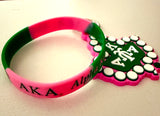 Alpha Kappa Alpha (AKA) Shield Key Chain and Bracelet Bundle v1