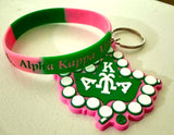 Alpha Kappa Alpha (AKA) Shield Key Chain and Bracelet Bundle v1