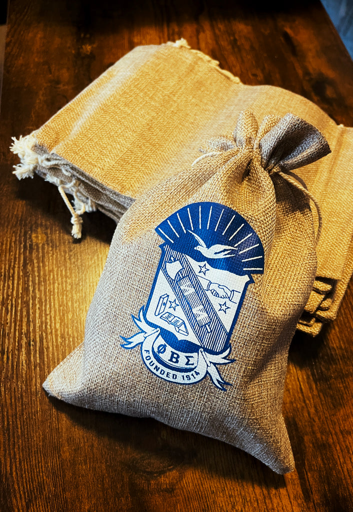 Phi Beta Sigma Gift Bags / Burlap Bags 7x10 550strong