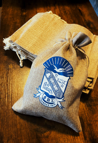 Phi Beta Sigma Gift Bags / Burlap Bags - 7x10