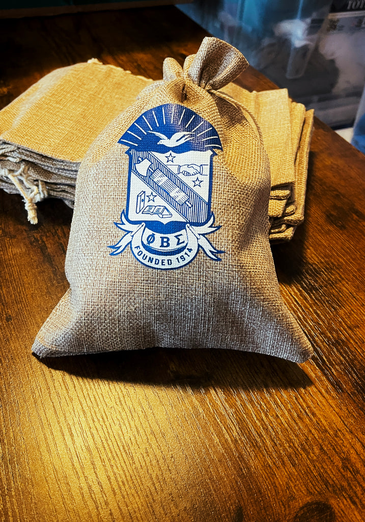 Phi Beta Sigma Gift Bags / Burlap Bags 7x10 550strong