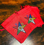 Order of Eastern Star (OES) Gift Bags | OES Burlap Bag - Red