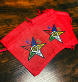 Order of Eastern Star (OES) Gift Bags | OES Burlap Bag - Red