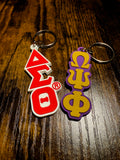 Delta Sigma Theta and Omega Psi Phi  Letter Key Chain Bundle