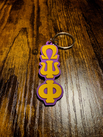 Omega Psi Phi Letter Key Chain