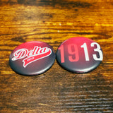 Delta Sigma Theta Button - Delta Swoosh 13 Bundle - 2.25"