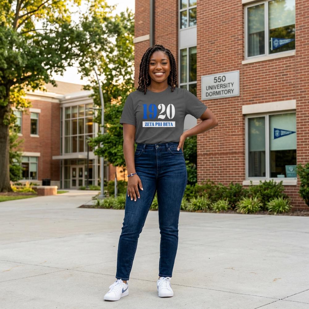 Zeta Phi Beta 1920 Stencil Short-Sleeve Unisex T-Shirt