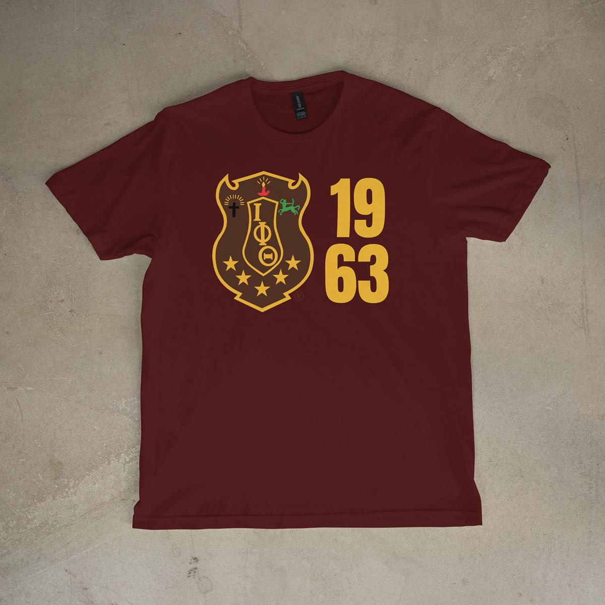 Iota Phi Theta 1963 Shield T-Shirt | Fraternity Crest Graphic Tee | Iota Founders Year Shirt