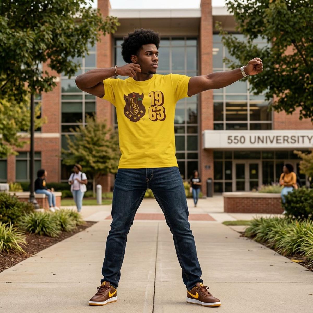 Iota Phi Theta 1963 Shield T-Shirt | Fraternity Crest Graphic Tee | Iota Founders Year Shirt