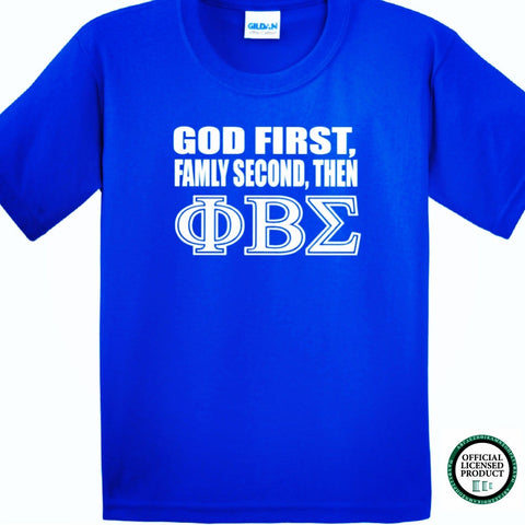 Greek - God First Family Second - Phi Beta Sigma Greek T-Shirt - 550strong