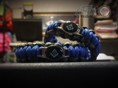 Paracord - Masonic Bracelet (Blue and Camo) II - 550strong