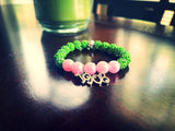 1908 AKA Pink and Green Charm Beaded Bracelet | 10mm - 550strong