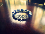 Zeta Phi Beta Blue and White Charm beaded bracelet | 10mm - Zeta Phi Beta Bracelet - Gift