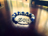 Zeta Phi Beta Blue and White Charm beaded bracelet | 10mm - Zeta Phi Beta Bracelet - Gift - 550strong