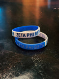 Zeta Phi Beta Wristband - Zeta Phi Beta Bracelet - Zeta Phi Beta Rubber / Soft PVC Bracelet - 550strong