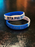 Zeta Phi Beta Wristband - Zeta Phi Beta Bracelet - Zeta Phi Beta Rubber / Soft PVC Bracelet - 550strong