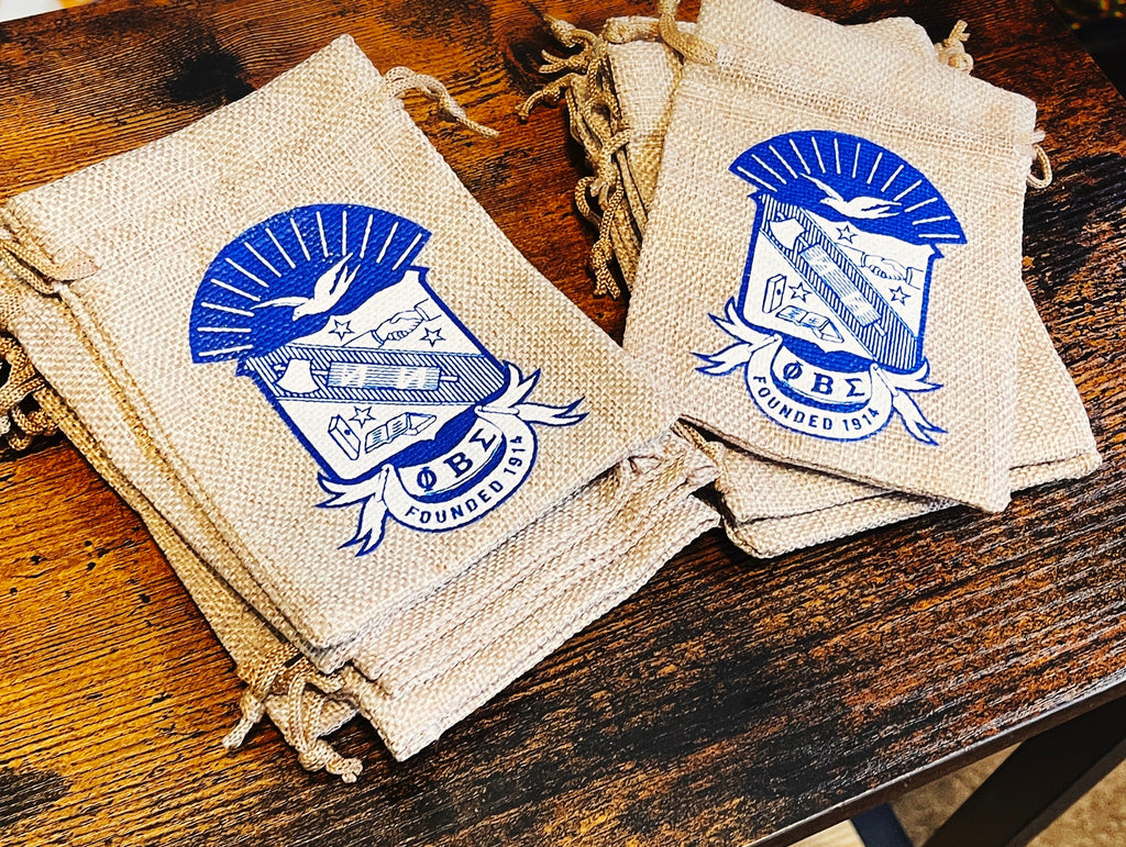 Phi Beta Sigma Gift Bags / Burlap Bags 550strong