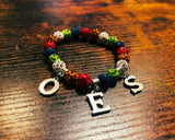 OES Order of the Eastern Star Color Charm Beaded Bracelet | 10mm - 550strong